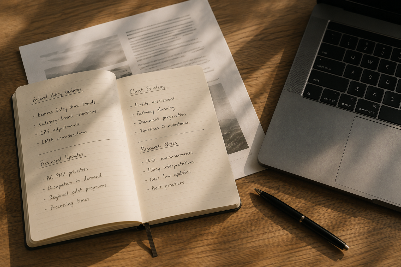 Immigration consulting workspace